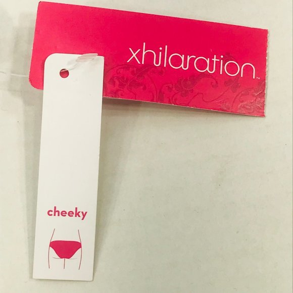 Xhilaration Women's Size Medium 4-6 Ribbed Strappy Cheeky Bikini Swim Bottom New - Picture 4 of 10